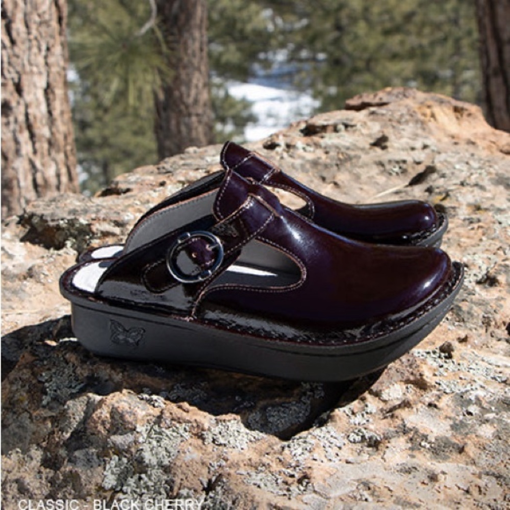 Alegria Professional Classic Black Cherry Patent Leather Clog APMA - Picture 9 of 9